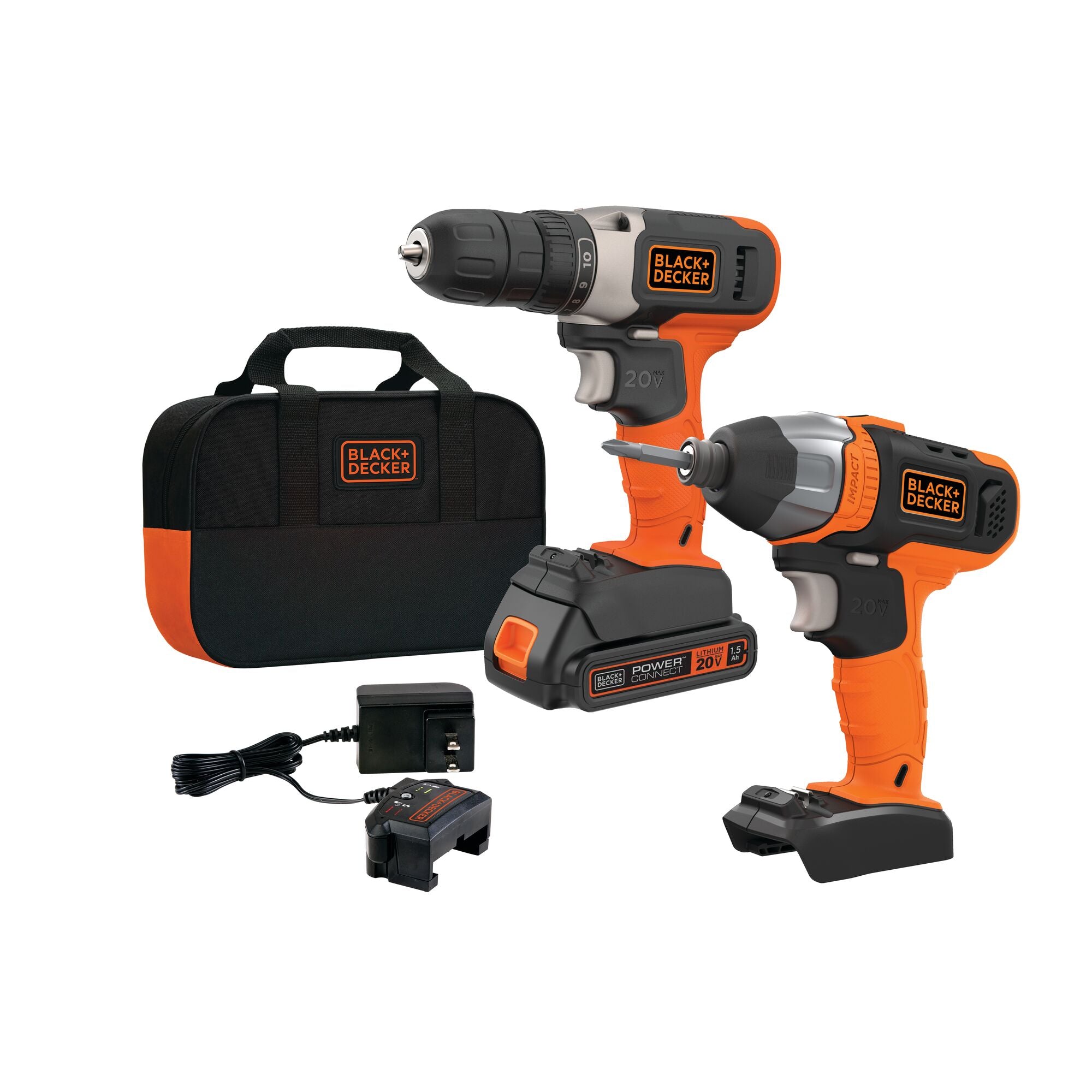 20V MAX* POWERCONNECT Cordless Drill and Impact Driver. Battery and Charger Included