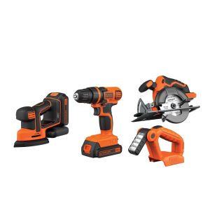20V MAX* POWERCONNECT  Cordless 4-Tool Combo Kit: Drill/Driver. Circular Saw. MOUSE  Detail Sander and Light. Battery and Charger Included